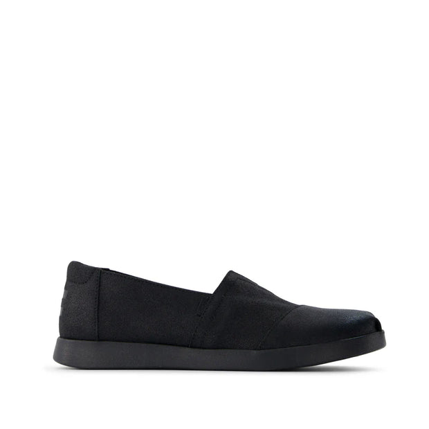 TOMS Syanno Black Canvas Slip-On Shoes Minor Fault