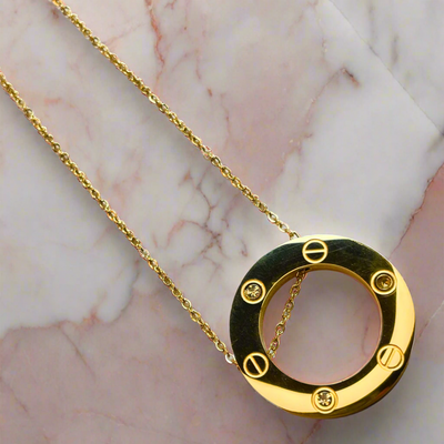 Cartier Rose Gold Love Pendant - Circular Rim (KCJ0051)