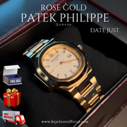 Patek Philippe Date - Rose Gold Chain White Dial