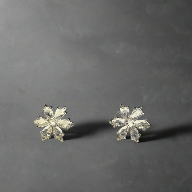 Black 6 Leaf Flower Shining Crystal Tops – Available in 4 Colors (KCJ0031)