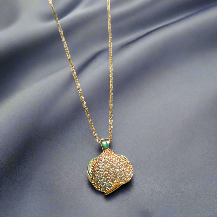 Luxury Spinning Golden Heart Pendant | Rotating Locket (KCJ0024)