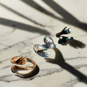 Unisex Hugging Ring | Adjustable Size in Silver, Black & Golden Colors (KCJ0028)