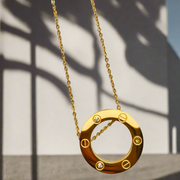 Cartier Rose Gold Love Pendant - Circular Rim (KCJ0051)