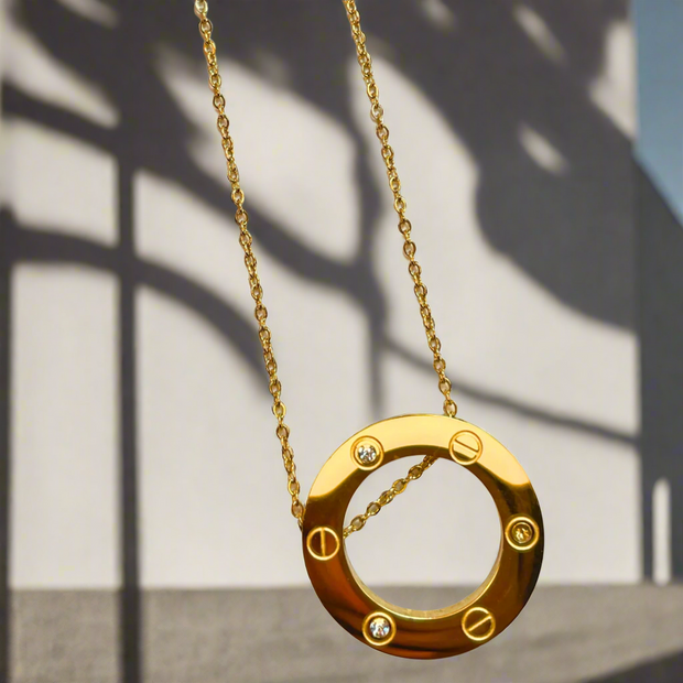 Cartier Rose Gold Love Pendant - Circular Rim (KCJ0051)