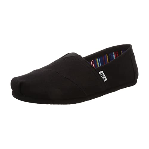 TOMS Syanno Black Canvas Slip-On Shoes Minor Fault