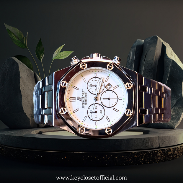 Audemars Piguet Classic White Edition - White Dial Silver Chain Edition