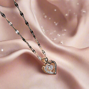Dangling Rose Gold Heart Cage Pendant (KCJ0021)