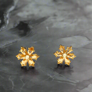 Black 6 Leaf Flower Shining Crystal Tops – Available in 4 Colors (KCJ0031)