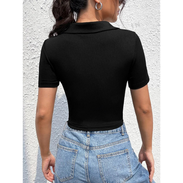 V-neck Slim Short Sleeve Tee