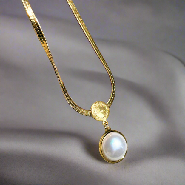 Luxury Italian Love Pearl Pendant - (KCJ0014)