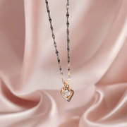 Dangling Rose Gold Heart Cage Pendant (KCJ0021)
