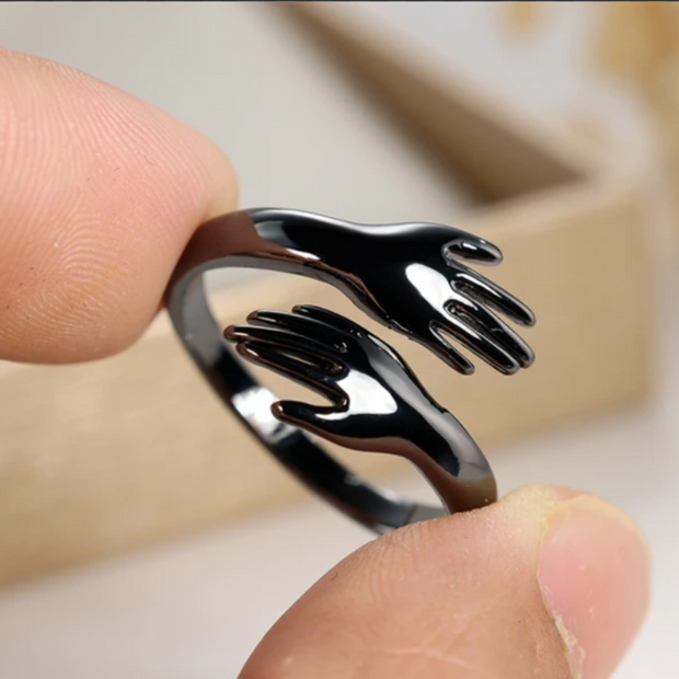 Unisex Hugging Ring | Adjustable Size in Silver, Black & Golden Colors (KCJ0028)