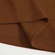 Teen Solid Coffee Brown Rib fitted Tank Top