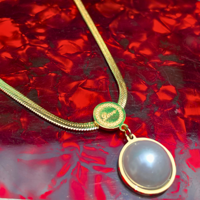 Luxury Italian Love Pearl Pendant - (KCJ0014)
