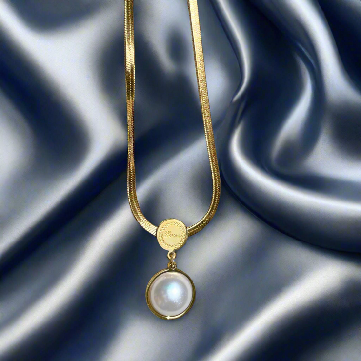 Luxury Italian Love Pearl Pendant - (KCJ0014)