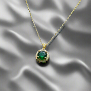 Glamourous Rose Cut Emerald Green Pendant (KCJ0020)