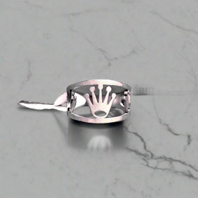 Sterling Silver Light Rolex Crown Ring (Sizes 17, 18, 19) (KCJ0036)