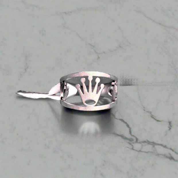 Sterling Silver Light Rolex Crown Ring (Sizes 17, 18, 19) (KCJ0036)