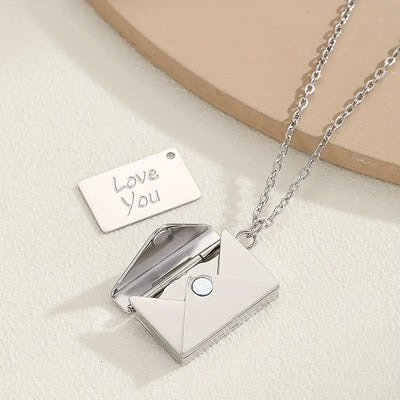 Envelope Pendant Necklace – Hidden 'Love You' Message (KCJ0050)