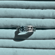 Black Titanium and Sterling Silver Tribal Dragon Ring for Men (KCJ0042)