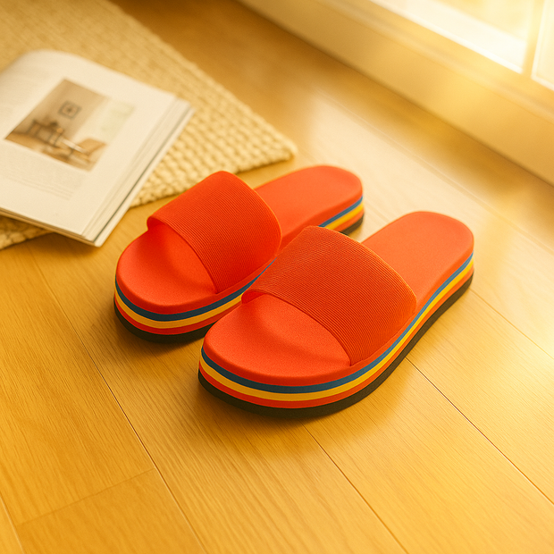 Rainbow Slide Slippers