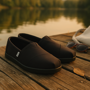 TOMS Syanno Black Canvas Slip-On Shoes Minor Fault
