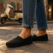 TOMS Syanno Black Canvas Slip-On Shoes Minor Fault