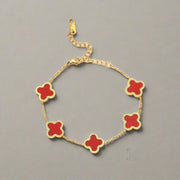 Black 4-Leaf Clover Bracelet – Lucky and Stylish Design | (KCJ0011)-(KCJ0010)