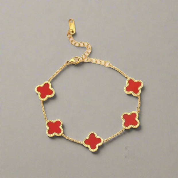 Black 4-Leaf Clover Bracelet – Lucky and Stylish Design | (KCJ0011)-(KCJ0010)