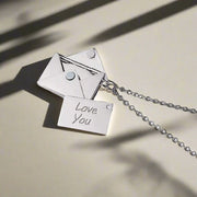 Envelope Pendant Necklace – Hidden 'Love You' Message (KCJ0050)
