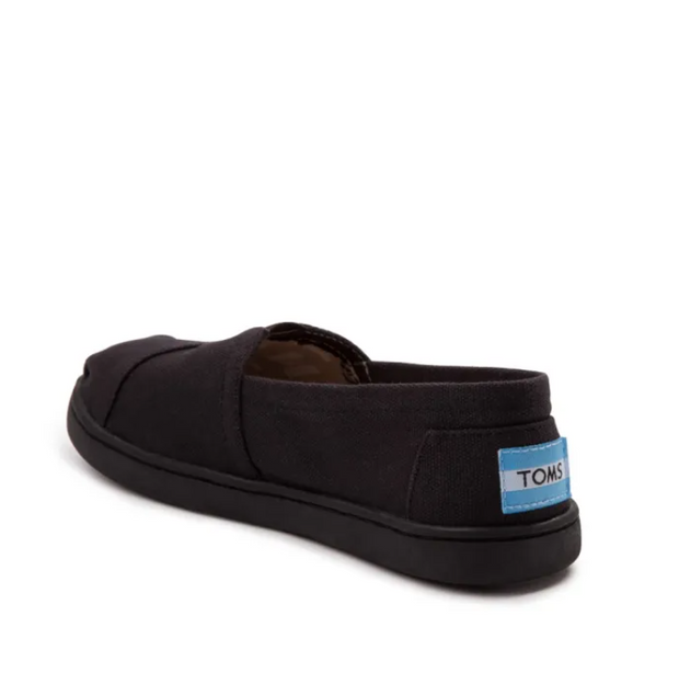 TOMS Syanno Black Canvas Slip-On Shoes Minor Fault