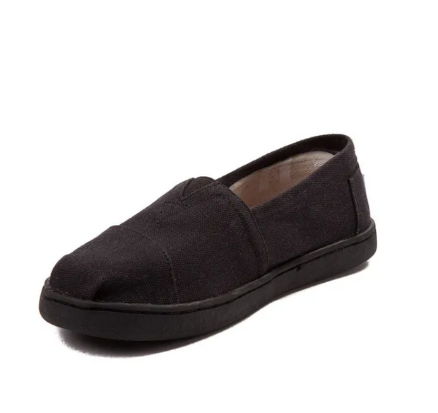 TOMS Syanno Black Canvas Slip-On Shoes Minor Fault