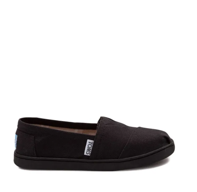TOMS Syanno Black Canvas Slip-On Shoes Minor Fault