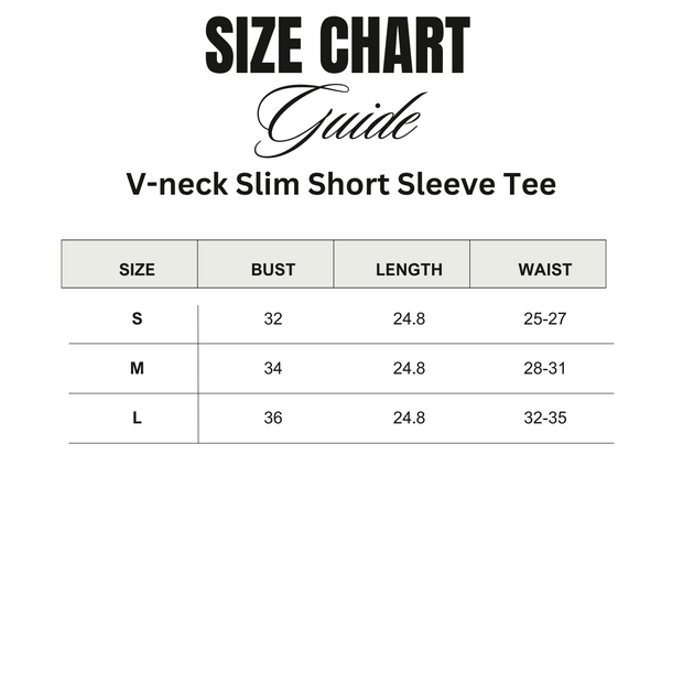 V-neck Slim Short Sleeve Tee